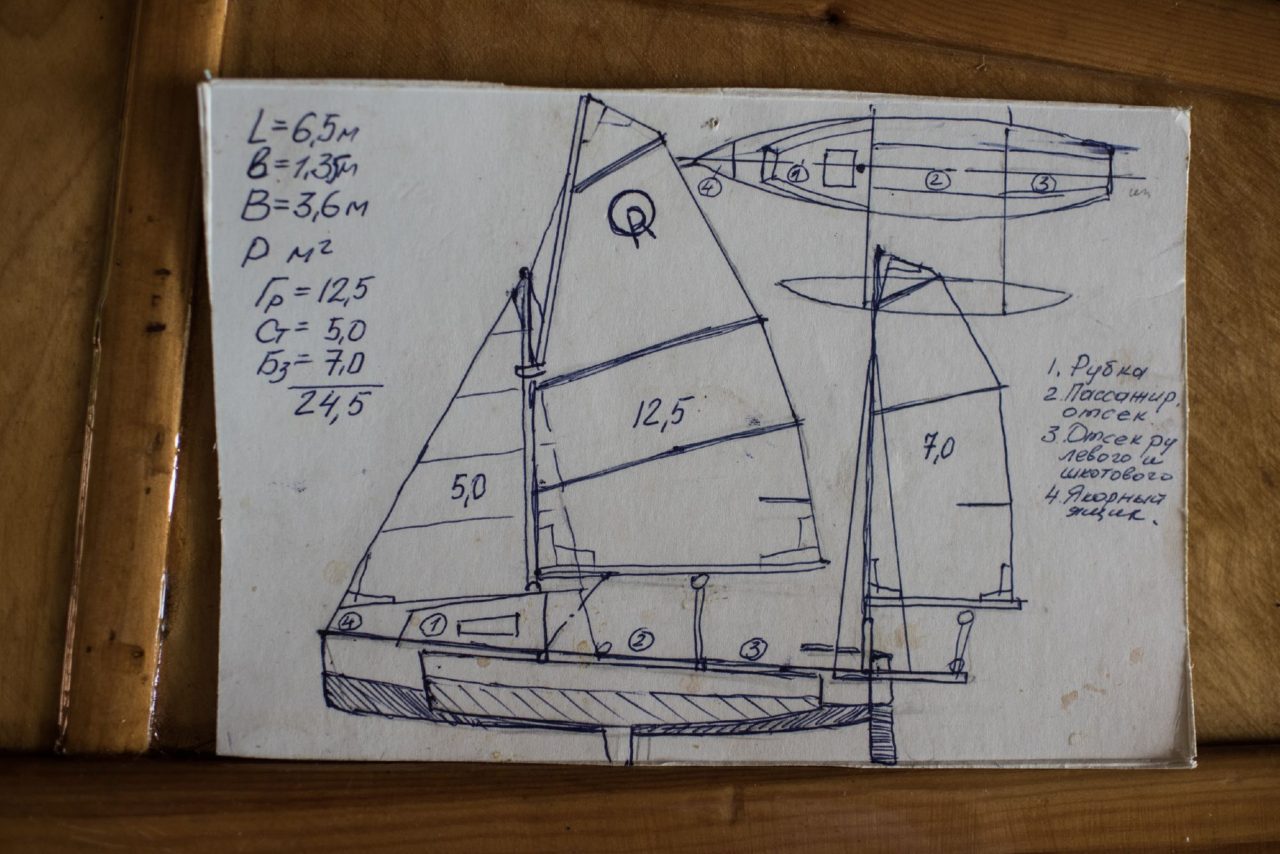 Карточка Валентина Борисовича со схемой его новой яхты