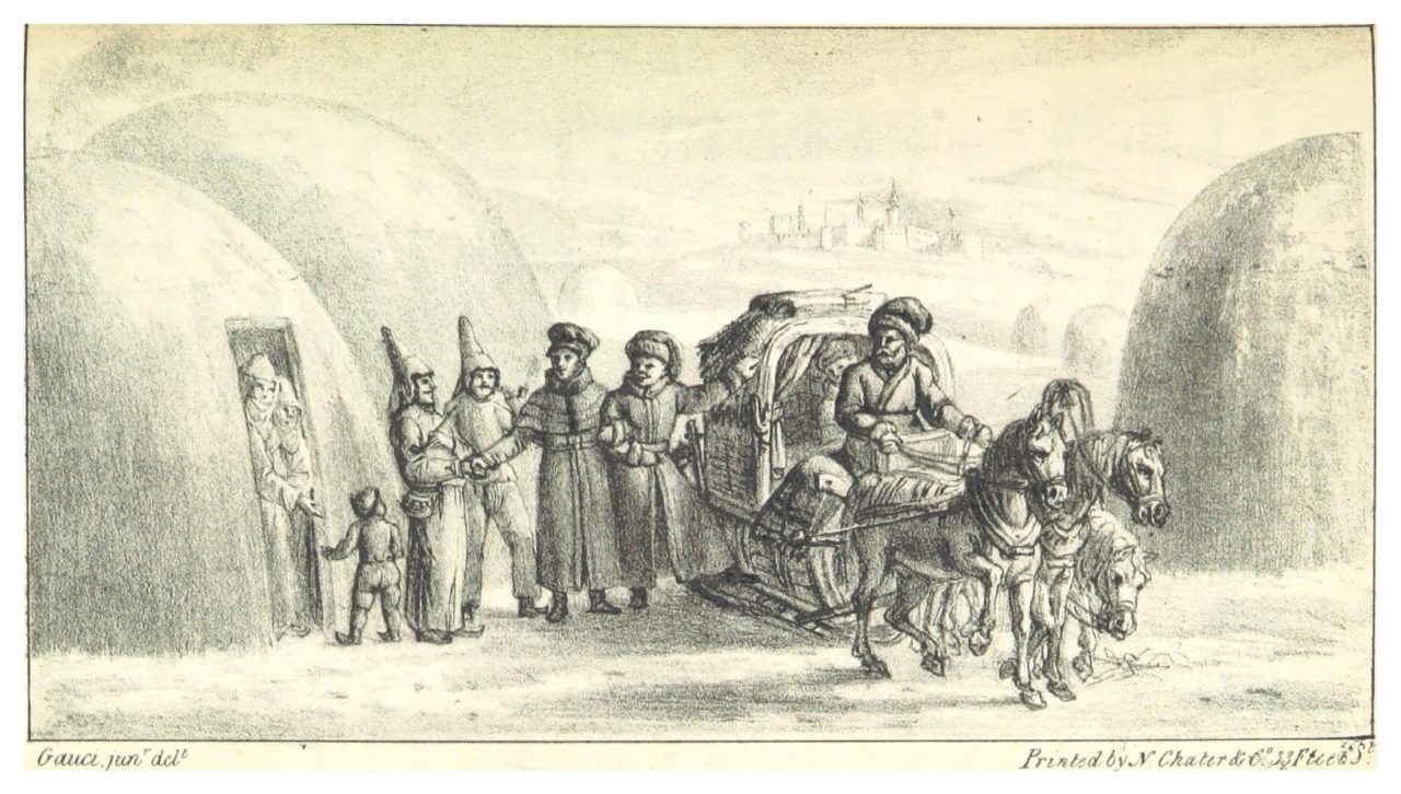 Киргизские татары близ Омска. Иллюстрация из книги Джеймса Холмана о путешествии в Россию